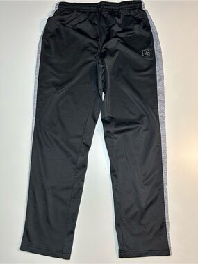AND1 Basketball Track Pants Black Grey Contrast Side Stripe Warm Up Men